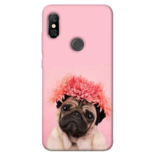 

Чехол itsPrint Мопс с цветами для Xiaomi Redmi Note 6 Pro