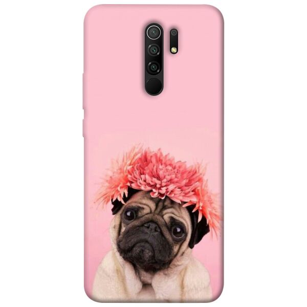 

Чехол itsPrint Мопс с цветами для Xiaomi Redmi 9