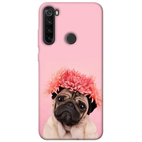

Чехол itsPrint Мопс с цветами для Xiaomi Redmi Note 8T