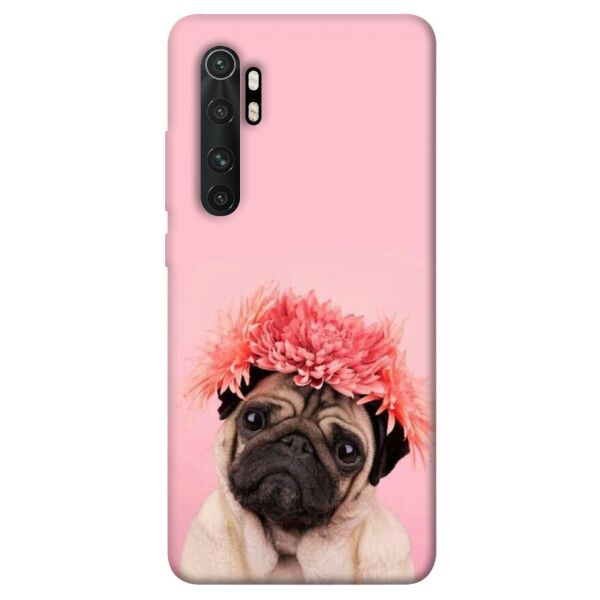 

Чехол itsPrint Мопс с цветами для Xiaomi Mi Note 10 Lite