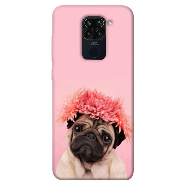 

Чехол itsPrint Мопс с цветами для Xiaomi Redmi Note 9 / Redmi 10X