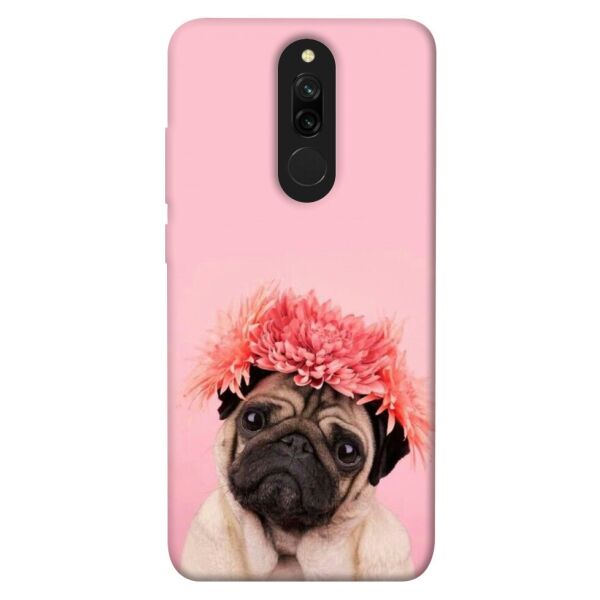 

Чехол itsPrint Мопс с цветами для Xiaomi Redmi 8