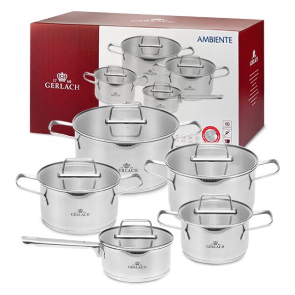 

Gerlach Ambiente Komplet Garnki Z Pokrywkami 10 El + Patelnie Granitex 20 28Cm (983K8)