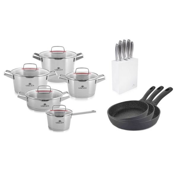 

Gerlach Superior Garnki Komplet Z Pokrywkami 10 El + Patelnie Natur 28 24 20 Cm Grill 28 24 Cm (319Kp3)