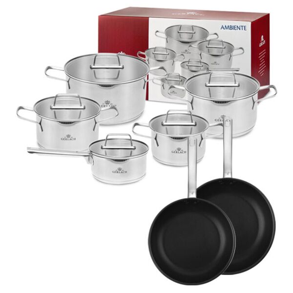 

Gerlach Ambiente Komplet Garnki Z Pokrywkami 10 El + Patelnie Solid Lite 24 28Cm (983K28)