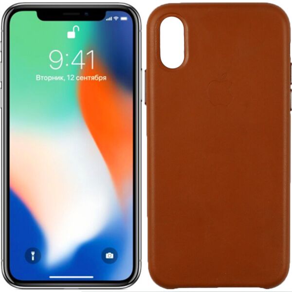 

Чехол Leather Case для iPhone Xs Max Brown