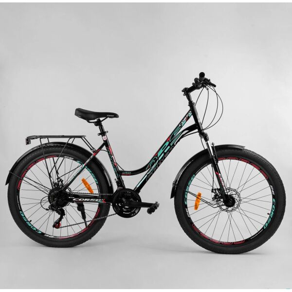 

Велосипед Спортивный CORSO «URBAN» 26" дюймов 97011 черный 04713
