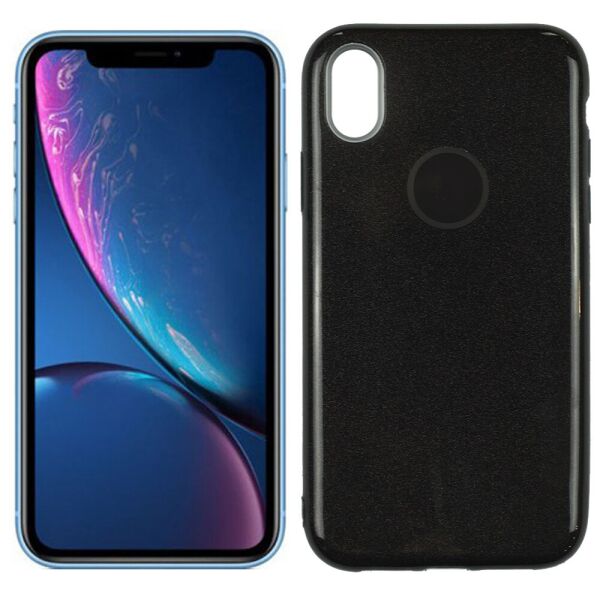 

Чехол Silicone 3in1 Блёстки для iPhone XR Чёрный