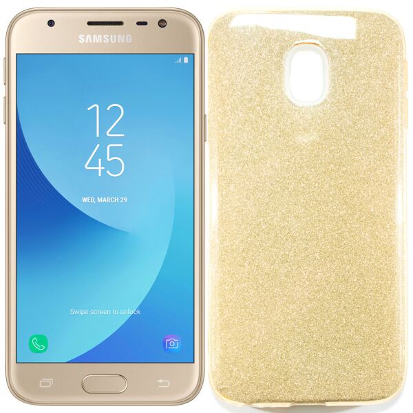 

Чехол Silicone 3in1 Блёстки для Samsung J330 Gold