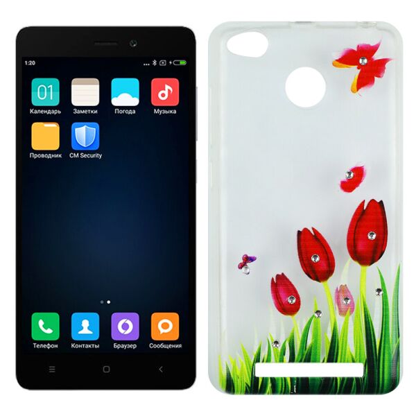 

Чехол Lucent Diamond Case для Xiaomi Redmi 3s/3x/3 Pro Tulips (Red)