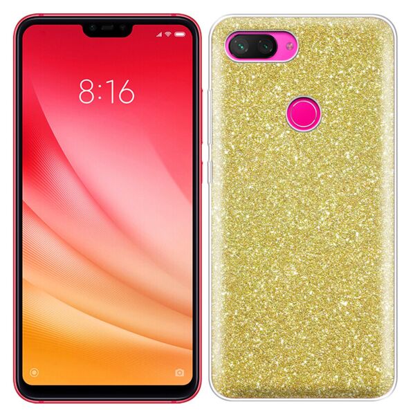 

Чехол Silicone 3in1 Блёстки для Xiaomi Mi8 Lite Gold