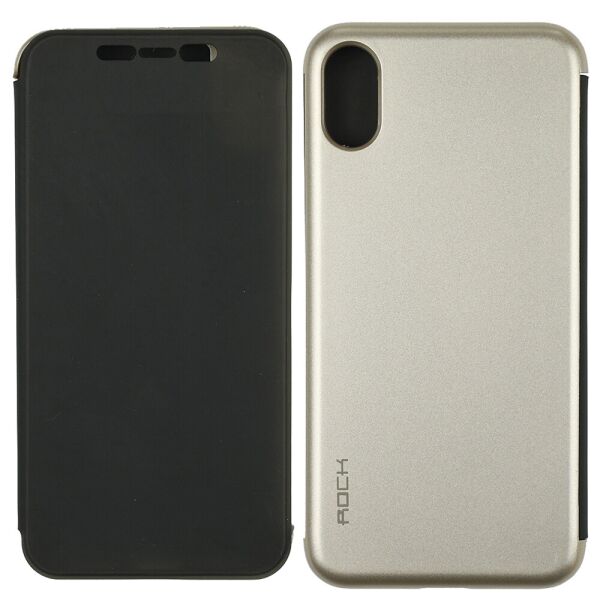 

Чехол книжка Rock DR.V Series для Apple iPhone X (Черный / Gold)