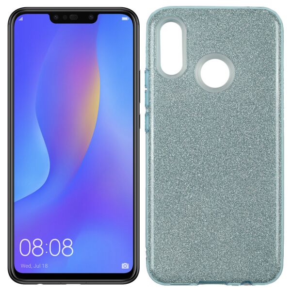 

Чехол Silicone 3in1 Блёстки для Huawei P Smart Plus Blue