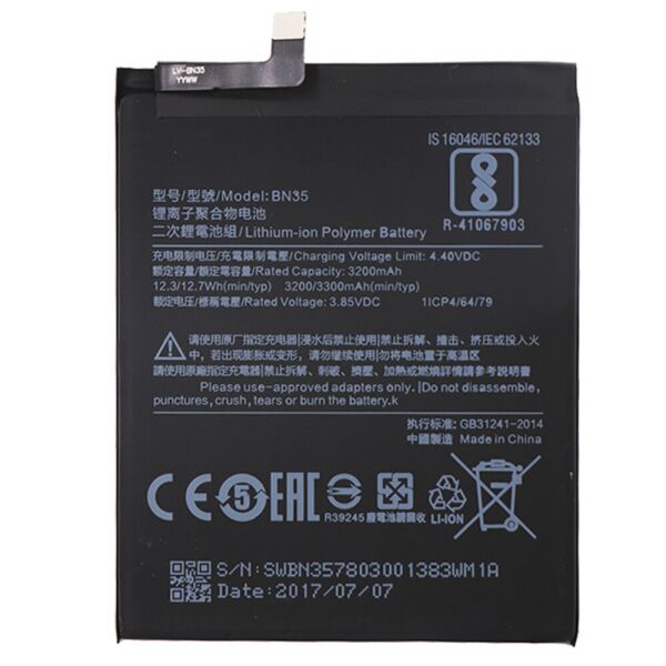 

Аккумулятор Original 100% для Xiaomi BN35 (Redmi 5)