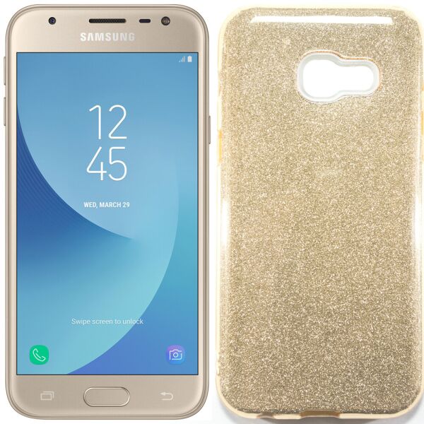 

Чехол Silicone 3in1 Блёстки для Samsung A320 Gold