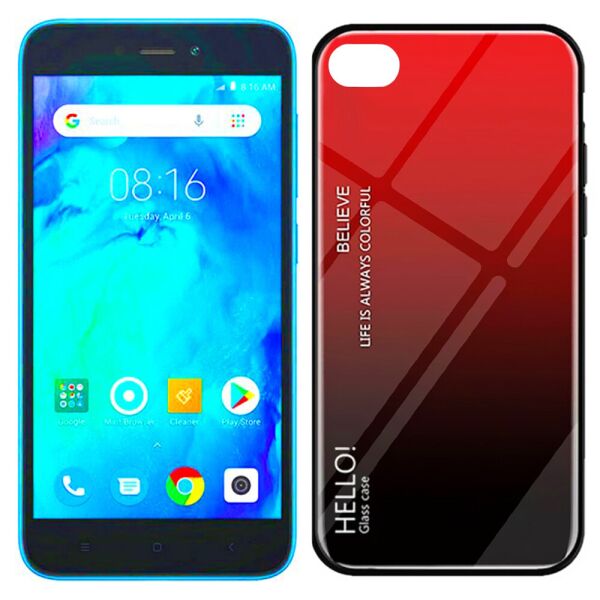 

Чехол TPU Gradient HELLO Glass для Xiaomi Redmi GO Красный