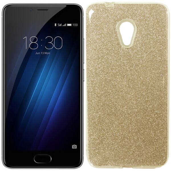 

Чехол Silicone 3in1 Блёстки для Meizu M5S Gold