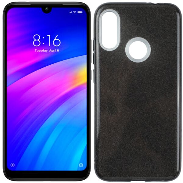 

Чехол Silicone 3in1 Блёстки для Xiaomi REDMI Note 7 Чёрный