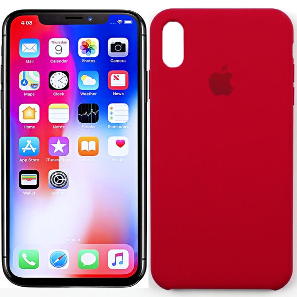 

Чехол силиконовый для iPhone X/Xs Тёмно Вишневый