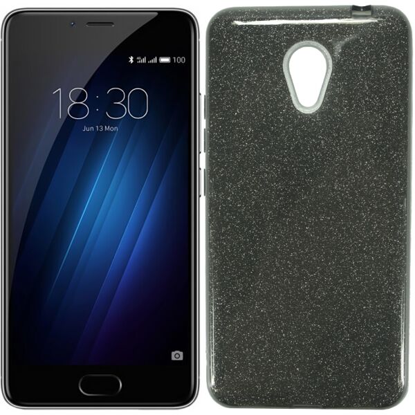 

Чехол Silicone 3in1 Блёстки для Meizu M5C Чёрный