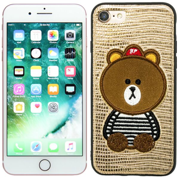 

Чехол накладка Diliana Bear для iPhone 7/8 бронза