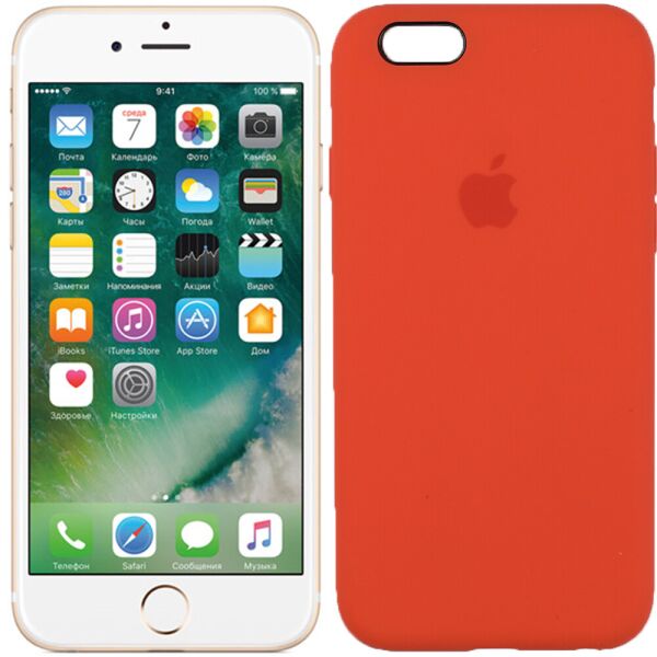 

Чехол силиконовый для iPhone 6/6s Оранжевый FULL