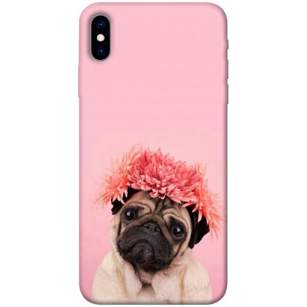 

Чехол itsPrint Мопс с цветами для Apple iPhone X (5.8")