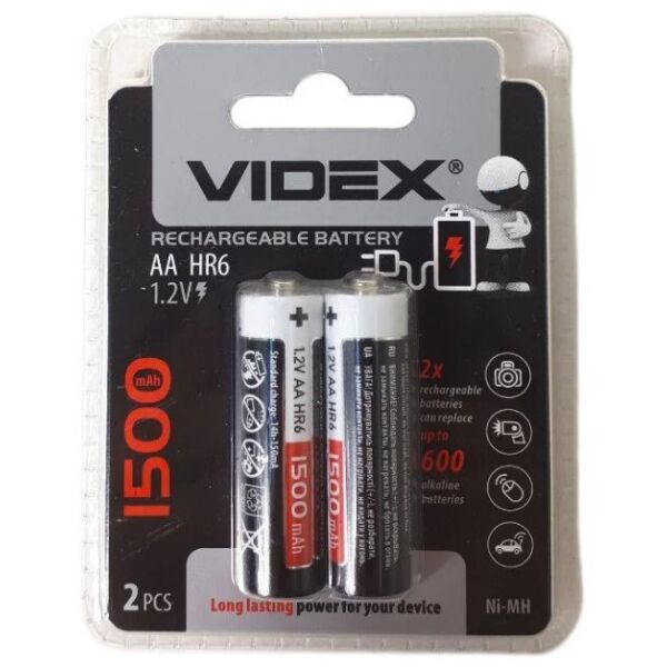 

Аккумуляторные батарейки Videx HR6 AA 1500 mAh, 2 шт