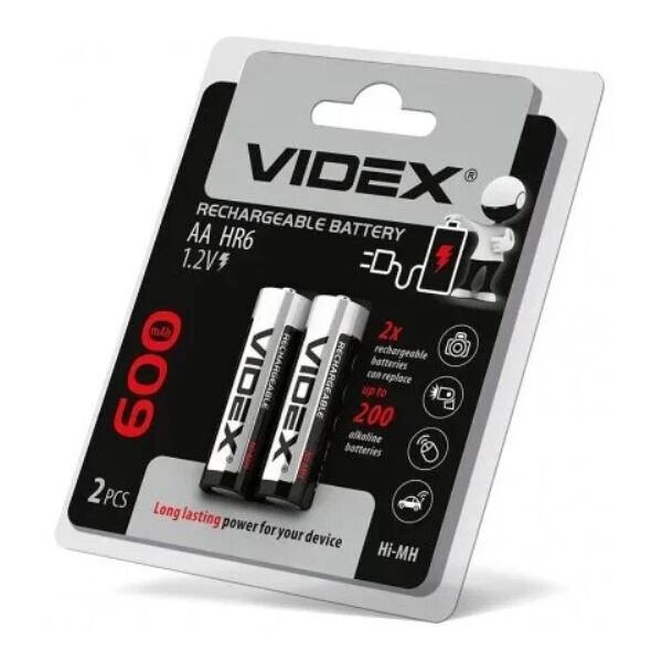 

Аккумуляторные батарейки Videx HR6 AA 600 mAh, 2 шт