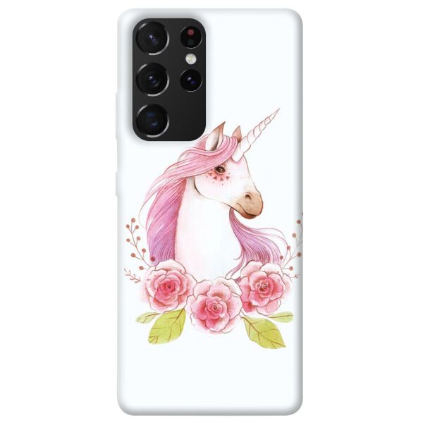

Чехол itsPrint Единорог с цветами для Samsung Galaxy S21 Ultra
