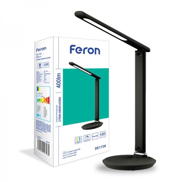 

Настольный Led светильник Feron DE1728 9W черная