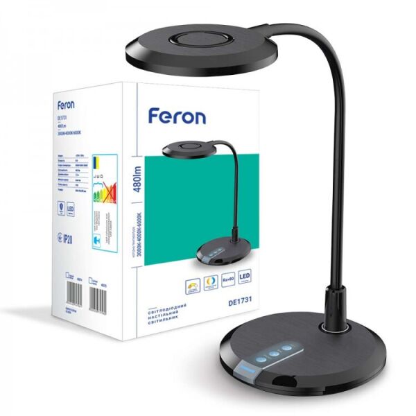 

Настольный Led светильник Feron DE1731 8W черный