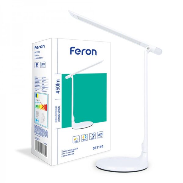 

Настольная LED лампа Feron DE1140 8W белый