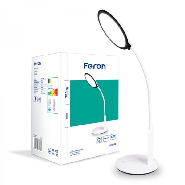 

Настольный Led светильник Feron DE1730 16W белая