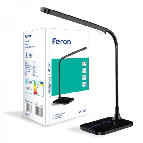 

Настольный Led светильник Feron DE1732 6W черный