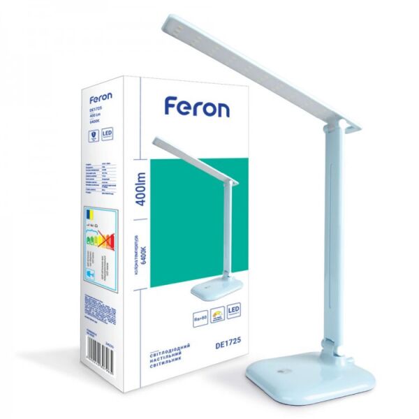

Настольная LED лампа Feron DE1725 9W голубая