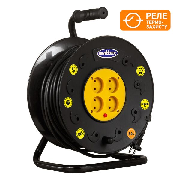 

Удлинитель SVITTEX на катушке 40м с сечением провода 2х1,5 мм² и термозащитой