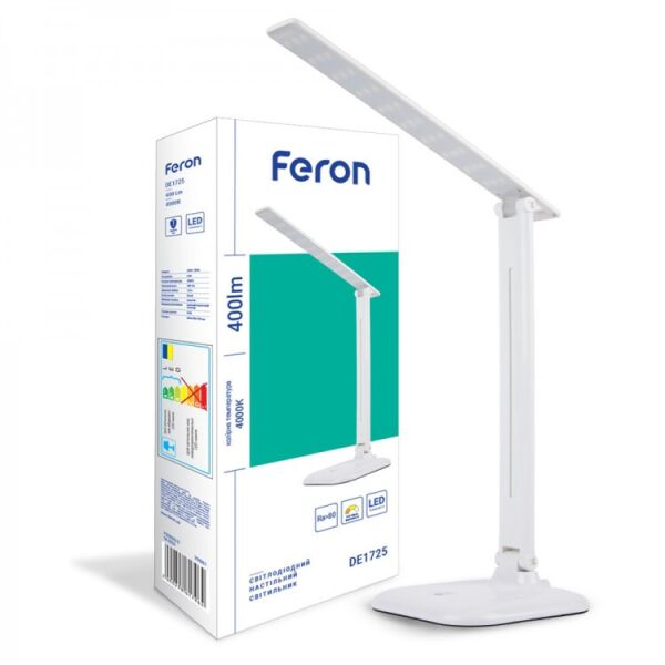 

Настольная LED лампа Feron DE1725 9W белая