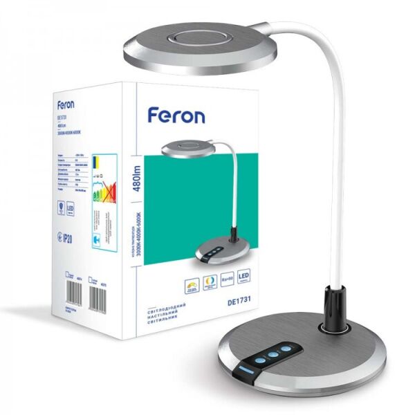 

Настольный Led светильник Feron DE1731 8W серебро