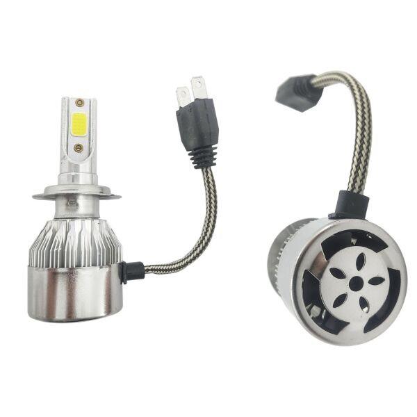 

Комплект лэд ламп H7 LED лампы в противотуманки, в доп фары. Встроенный активный кулер. \ 6000K \ 4500 Lm \ (ART_12LK)