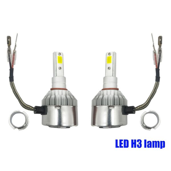 

Комплект лэд ламп H3 LED лампы в противотуманки, в доп фары. Встроенный активный кулер. \ 6000K \ 4500 Lm \