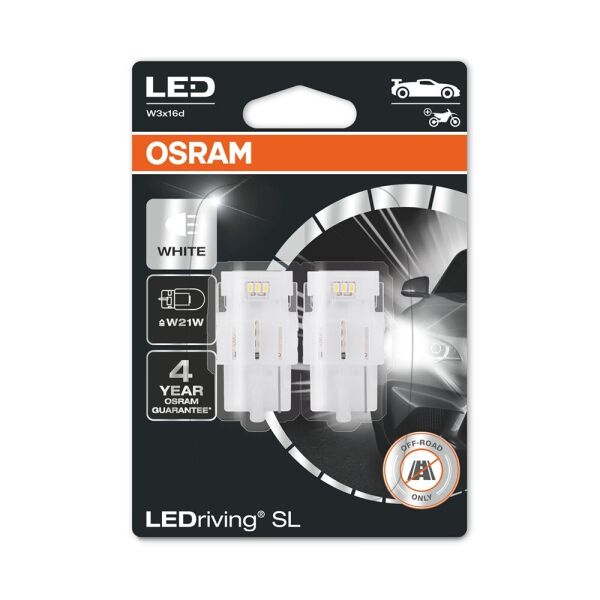 

OSRAM W21W/T20 светодиодные авто лампы 2W 6000K 12V