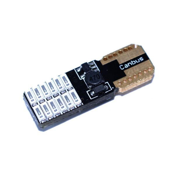 

Габаритные светодиодные лампы T10 W5W AllLight 24 диода 4014 W2,1x9,5d 12V BLUE + обманка и драйвер