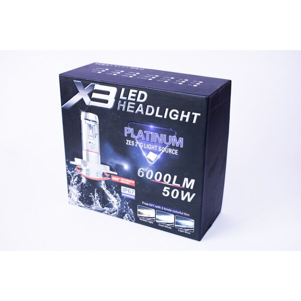 

LED лампы H11 50W 6000K 6000lm Диоды Philips. +2 фильтра в комплекте! Светодиодные лампы с обманками EU & USA.