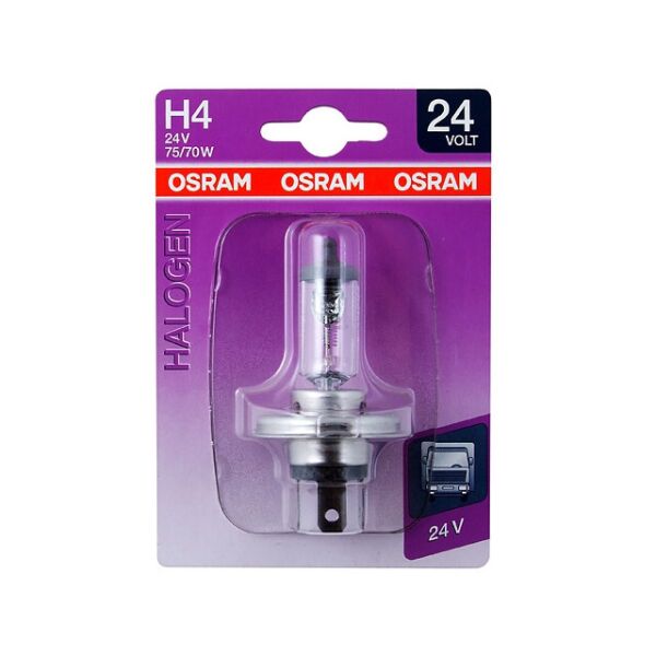 

Авто лампа H4 75/70W 24V OSRAM оригинал с гарантией! P43T 10X1 Blister