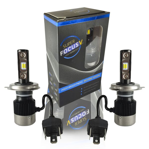 

Светодиодные лэд лампы H4 для легковых и грузовых авто. LED Лампы H4 Focus V 12-24V 32W 5700k 2900lm (ART_22)