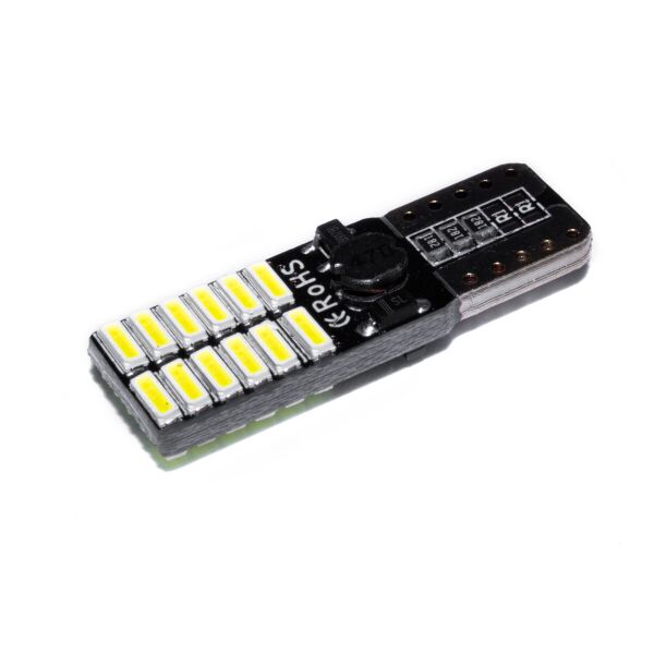 

Габаритные светодиодные лампы T10 W5W AllLight 24 диода 4014 W2,1x9,5d 12V WHITE + обманка и драйвер