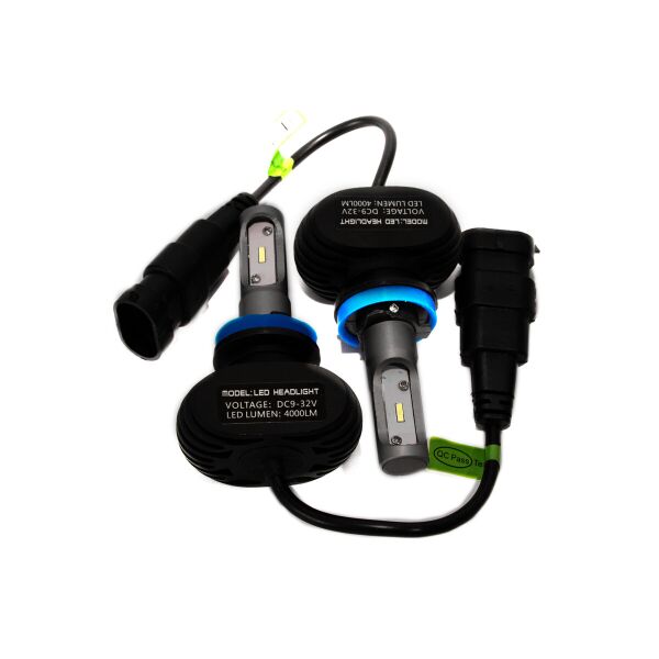 

LED лампы H11 +70% 12-24V 6000K 4000lm. Светодиодные лампы с радиатором. Чипы CSP Корея