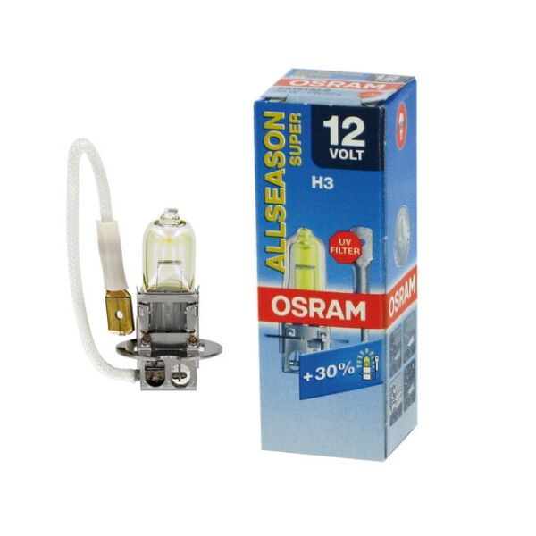 

Авто лампа H3 55W 12V +30% OSRAM оригинал с гарантией! All Season Super PK22S 10X10X1