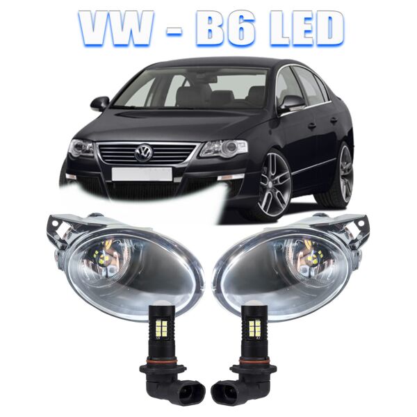 

Фары в бампер Volkswagen Passat B6 + LED лампы. Противотуманные фары Пассат б6 с лэд лампами.